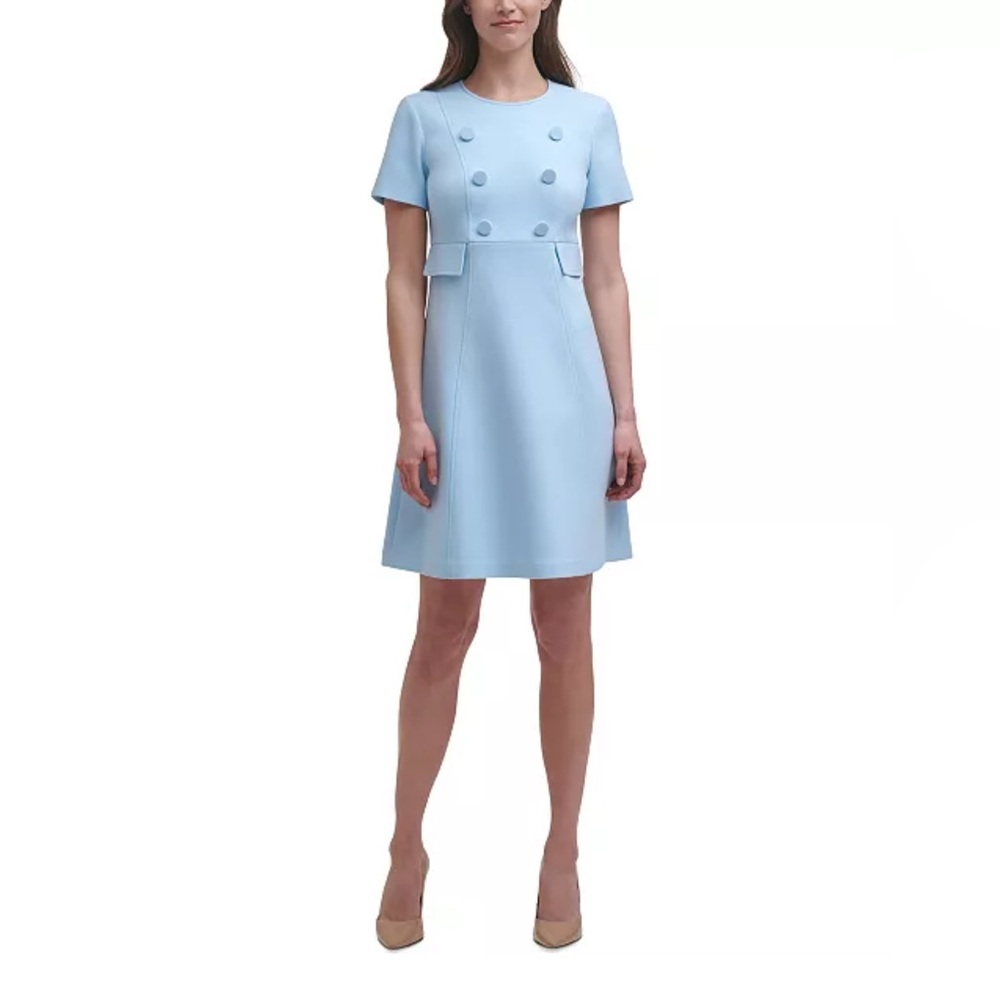 NWT Eliza J Light Blue Double-Breasted Dress